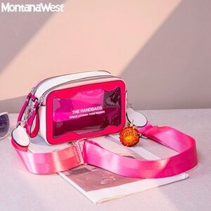 Montana West Pink and White Crossbody Bag